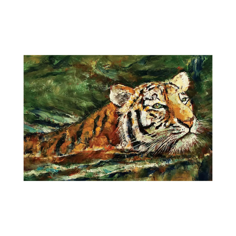 Swimming Tiger by Michael Creese - Wrapped Canvas Gallery-Wrapped Canvas Giclée, 20.32 cm H x 30.48 cm W