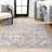 Edith Distressed Medallion Low-Pile Machine-Washable Cream/Light Gray Rug-1505166522