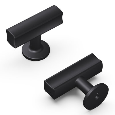 Woodward Collection T-Knob - 1-15/16" x 15/16 " Cabinet Knob Matte Black - Contemporary Hardware for Drawers & Cabinets