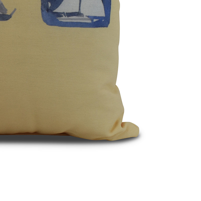 Nantucket Reversible Throw Pillow, Yellow, 26" x 26"