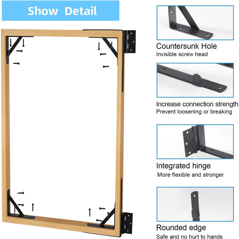2 ensembles de support d'angle pour barrière anti-affaissement robuste