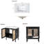 30" Freestanding Bathroom Vanity With Ceramic Sink, Solid Natural Bamboo Cabinet With Handwoven Rattan Doors And Gold Accents-1140283594