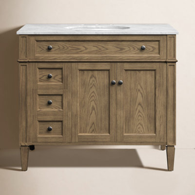 Rivers 40" Carrara Marble Single Bathroom Vanity