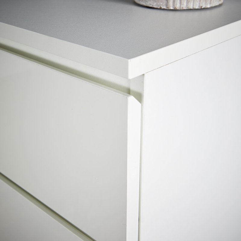 Rishin 4 Drawer High Gloss Chest Storage Unit, White