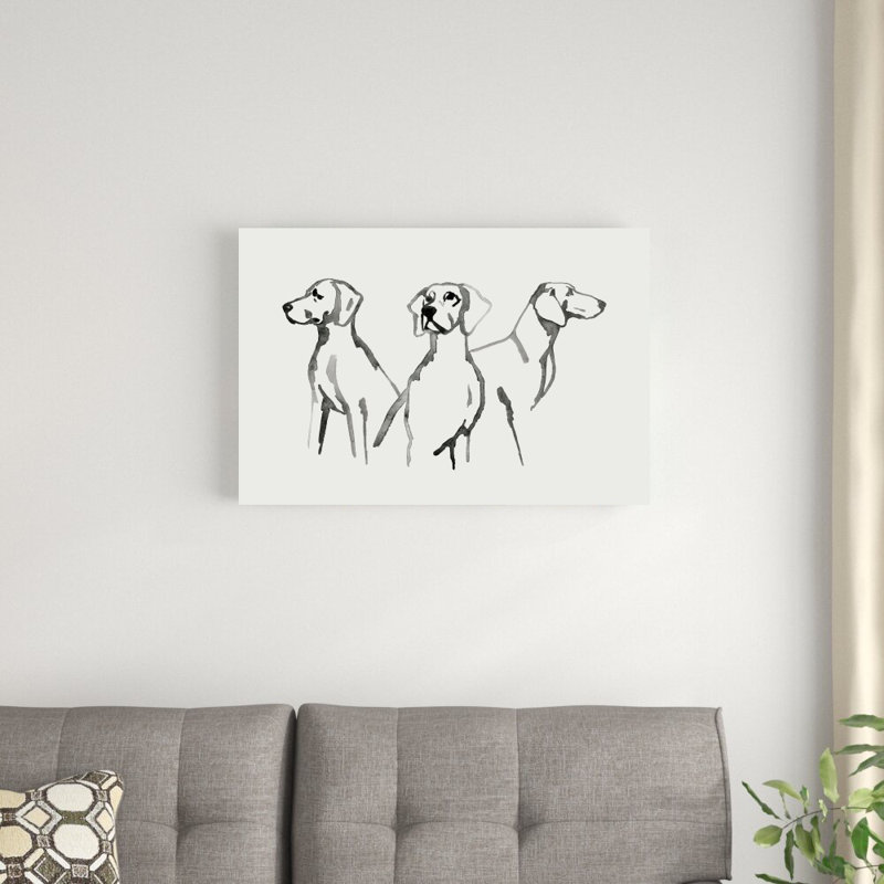«Pup II» par Grace Popp - reproduction de dessin sur toile tendue, H 20 po x l 30 po