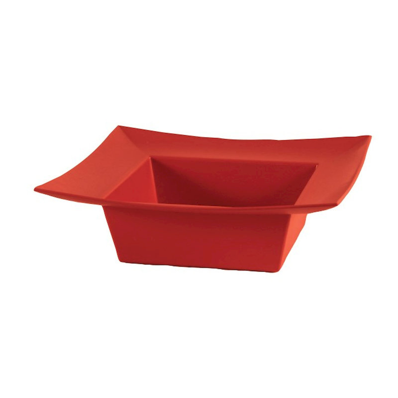 Bol décoratif en plastique Kaysar, H 2,5 po x l 8,75 po x P 8,75 po, Rouge