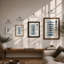 Six Fish in Repose Japandi - Framed Print-1314421629-1314421622