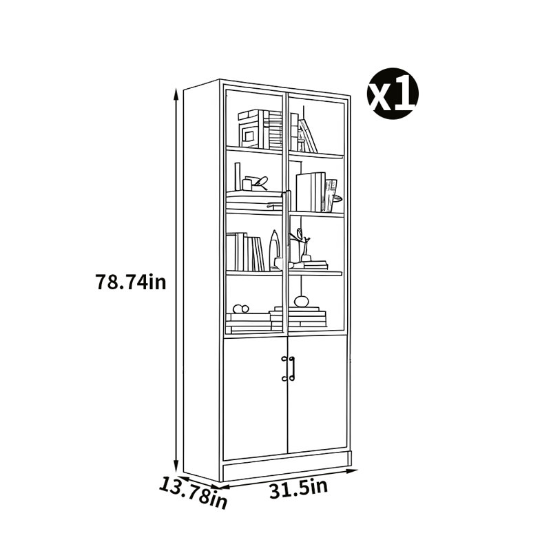 Bibliothèque tout en aluminium de style simple, Brun