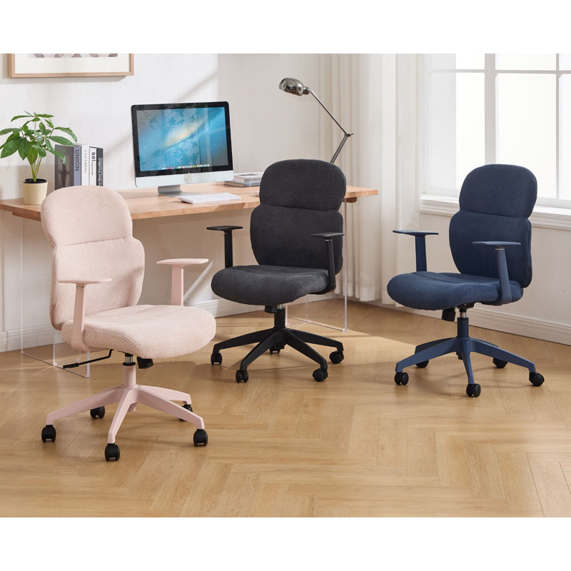 Adjustable Office Chair Swivel Computer Chair Desk Chair with Ergonomic Backrest for Bedroom Study  Office, Blue