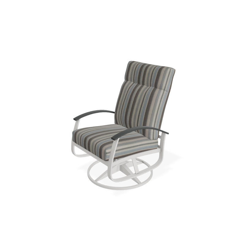 Chaise berçante pivotante réglable avec coussins Askar, Aperçu de nuage, Graphite classique P30, Neige texturée