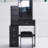 Small Space Vanity Table And Cushioned Stool Pair, Big Sliding Mirror, Multi-Layered Storage, Black Furniture Piece With Seat & Large Multi-Layer Storage For Compact Areas, American Design, , , Ul-1253965555