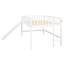 Lit mezzanine blanc avec glissade enchanteresse - merveille séduisante pleine grandeur-130753955-130753956