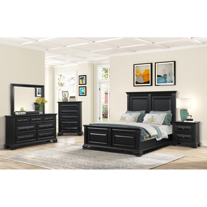 Ensemble de chambre standard 5 pièces Raddison, Noir rétro, Grand