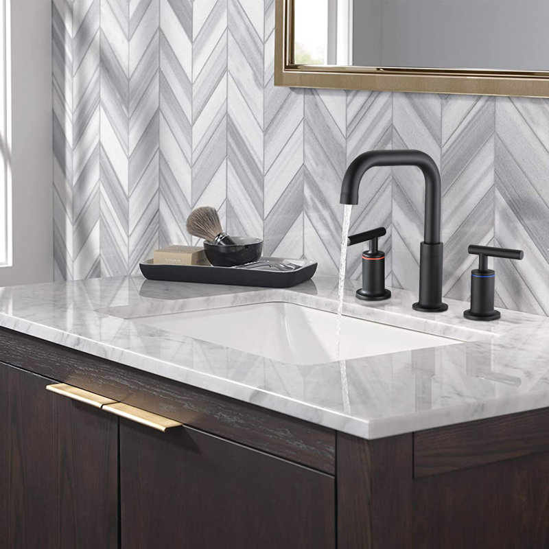 Robinet de salle de bain avec bonde, Noir mat