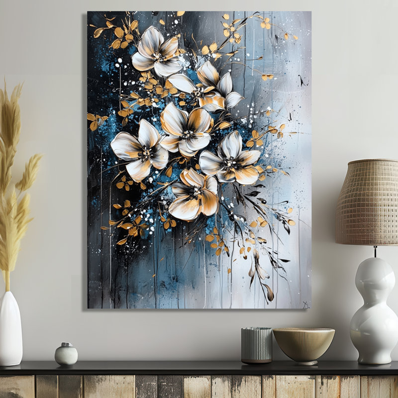 Botanical Dreamscape Flowers Composition I - Botanicals Metal Art, Modern Metal Print, 20" H x 12" W