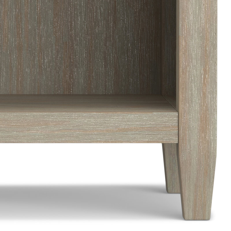 Carlton 24 Inch Solid Wood Transitional Bedside Table In Distressed Grey (Set Of 2), Gray