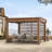Sunjoy Pergola 11 x 13 ft. Steel Frame Pergola with Tan Adjustable Sling Fabric Canopy