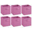 Set of 6 Collapsible Fabric Cube Boxes 27cm Foldable Bins for Toys-795245829
