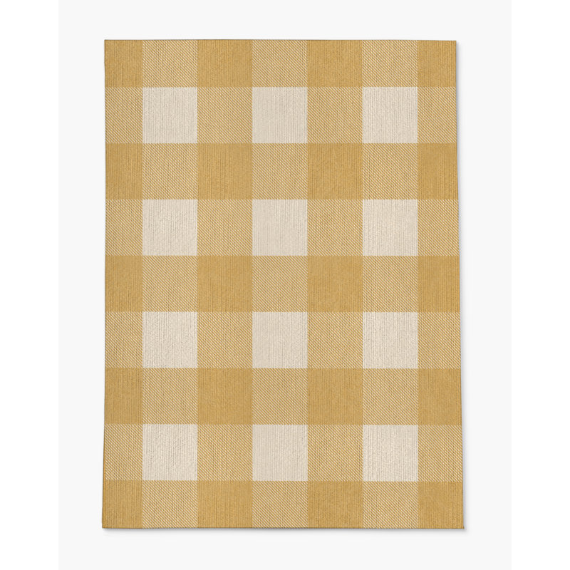 Tapis de chaise rectangulaire Chico, L 36 po x L 60 po, Ocre