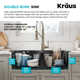 KRAUS Forteza™ 33" L Dual Mount 60/40 Double Bowl Granite Kitchen Sink