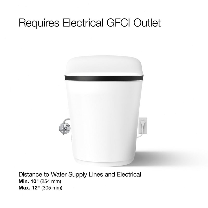 Eir™ Comfort Height™ Elongated Toilet, White/Matte Black Trim
