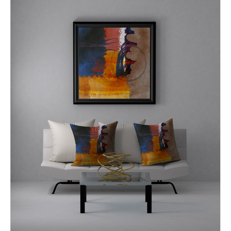 Abstract Reversible Throw Pillow, 20" x 20"