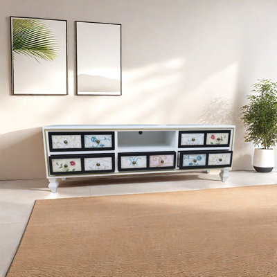 Meuble télé écologique peint à la main