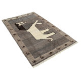 One-of-a-Kind 4'1'' X 5'5'' New Age in Beige