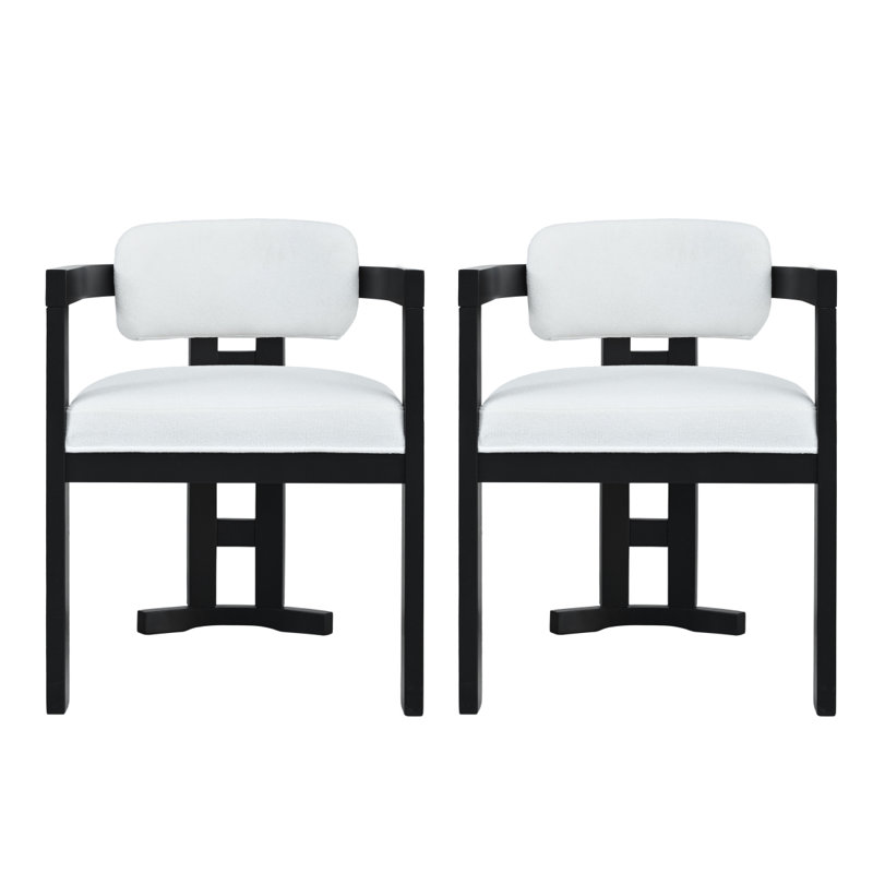 Chaise rembourrée en bois, Blanc