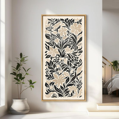 Vintage Pine Tree Drawing Classic Country Rustic Artwork - Extra Large Framed Wall Art Canvas Print