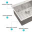 Évier de cuisine encastré 30 po x 22 po x 9 po à cuve simple en acier inoxydable de calibre 16 30 po