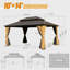 Pavillon de jardin en bois massif avec cadre en métal-98284961