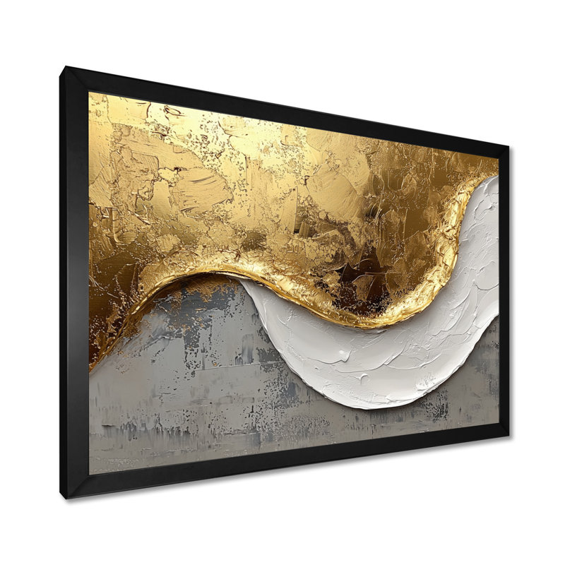 Oplis II - Abstract Large Wall Art, 30" H x 40" W, Single Picture Framed, Black