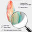 «Orange and Teal Enchanted Spills» - décoration murale asymétrique abstraite en métal, impression d'art en métal incurvé orange-1198226076
