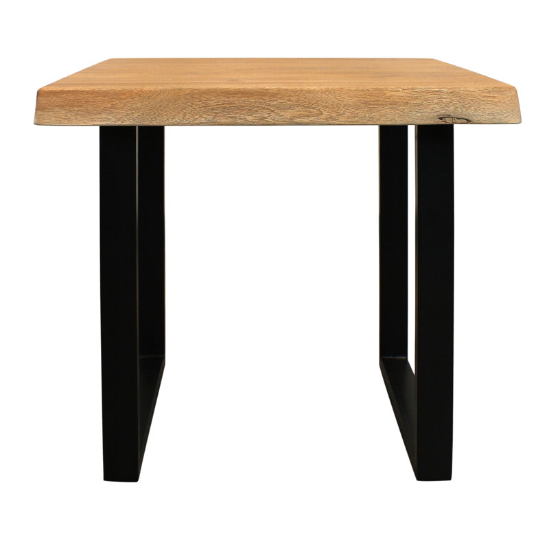 Sycamore Rustic Solid Wood End Table With Live Edge In A Natural Finish