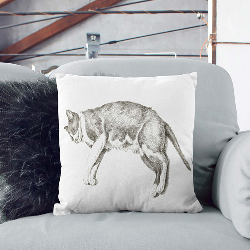 Square Throw Cushion, 40cm H x 40cm W x 15cm D, Black
