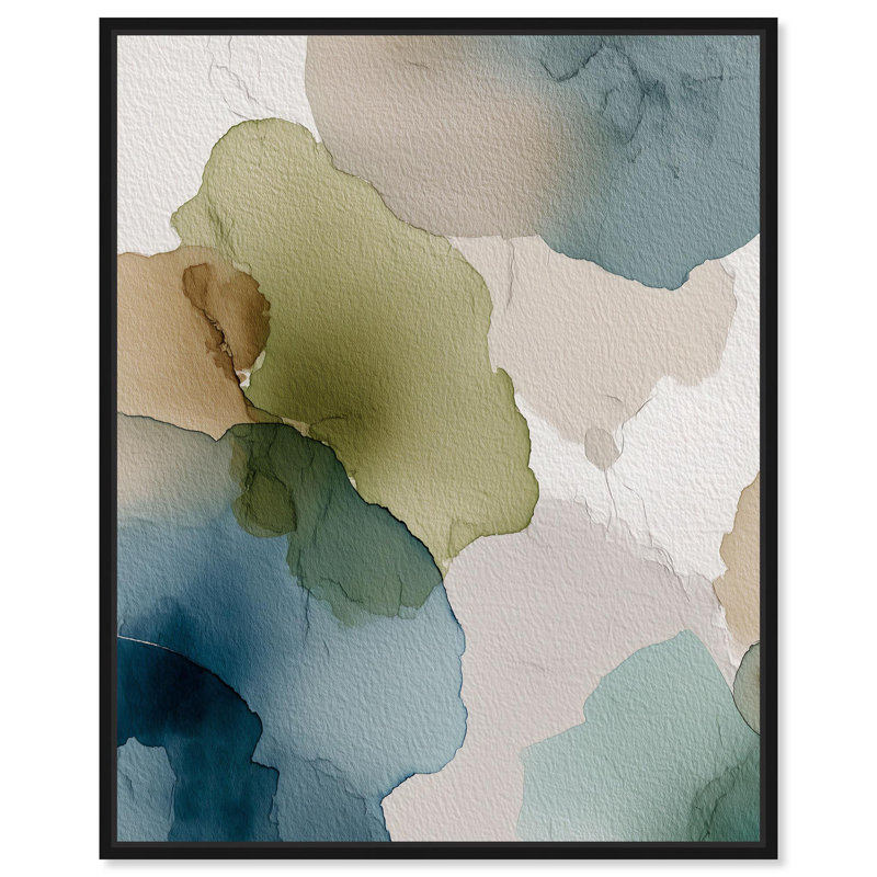«Moss and Mineral Forms III», reproduction d'art sur toile par Art Remedy, H 21 po x l 17 po, Structure noire