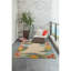 Tapis rouge / vert / brun clair en polyester touffeté à la main Califon-817053023