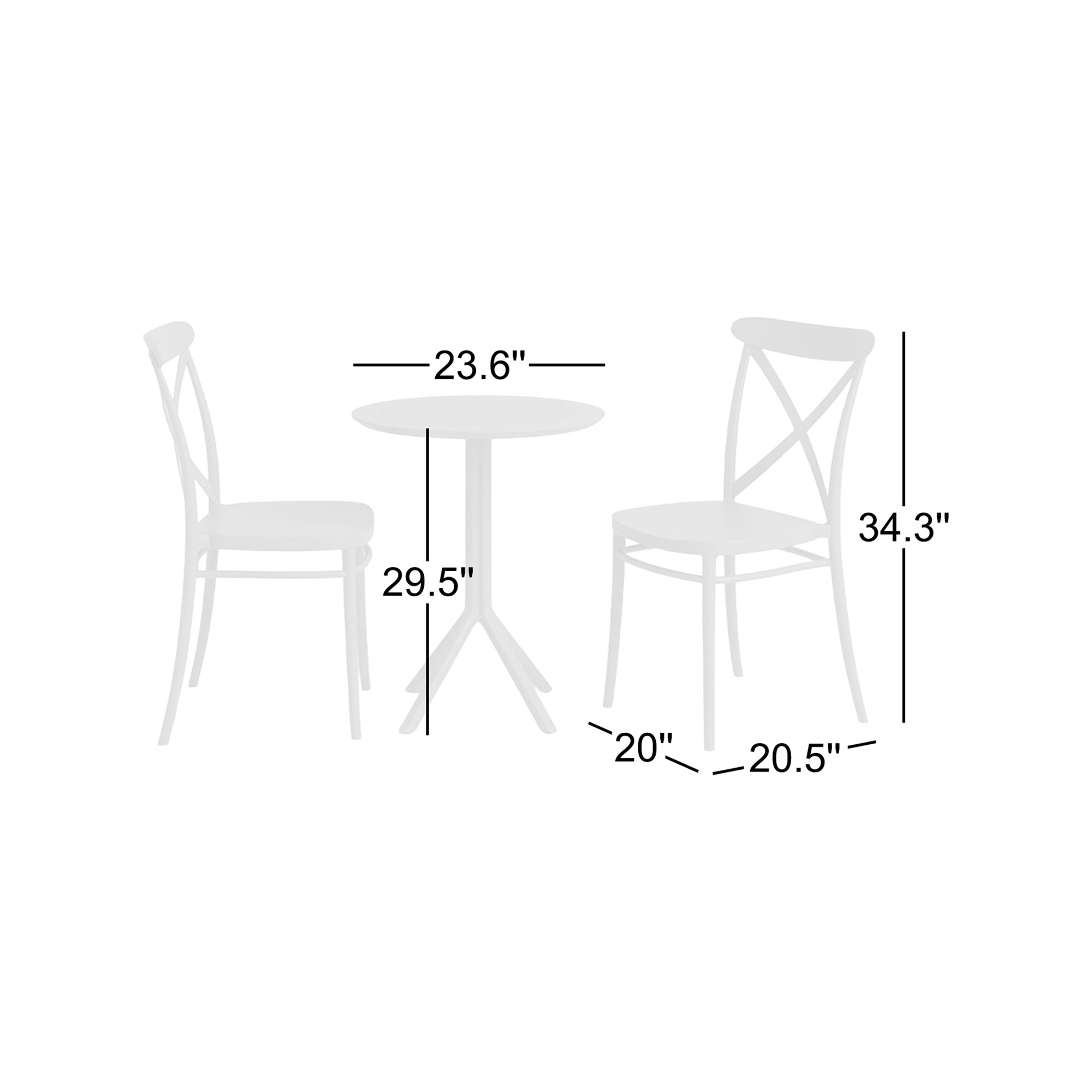 Farrah 23.6'' Round 2 - Person Bistro Set, Dark Gray