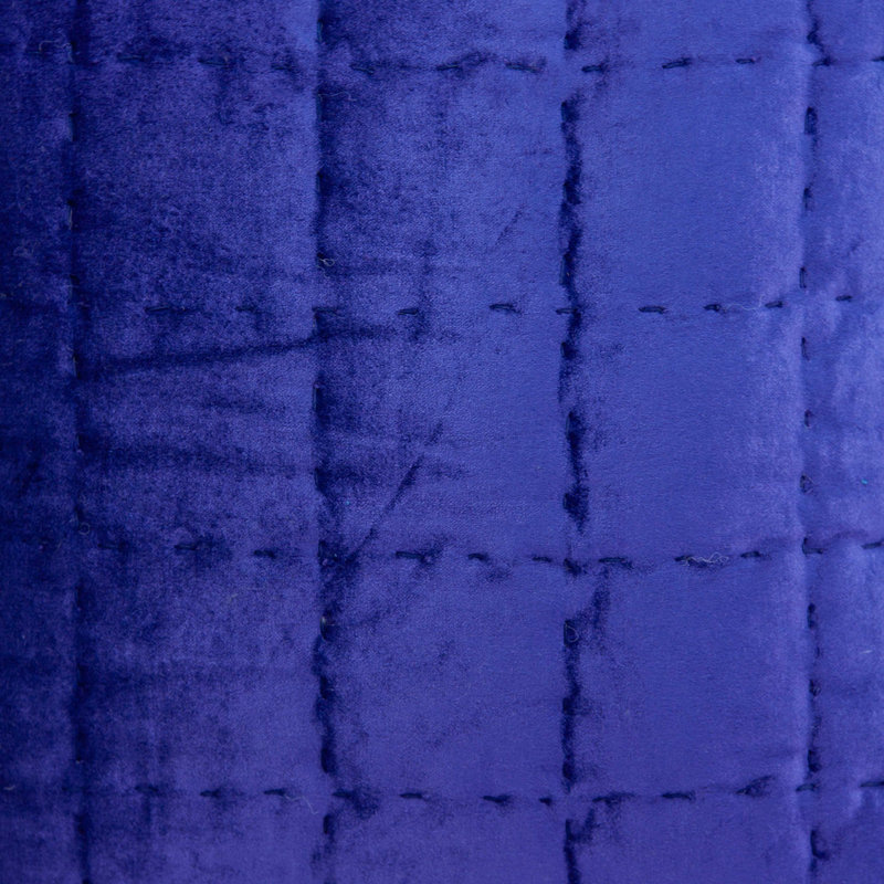 Royal Blue Quilted Cotton Viscose Square Pillow with Poly Insert