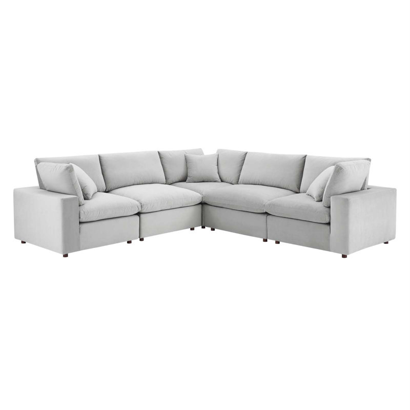 Canapé modulaire 5 pièces Modway Commix, Gris clair
