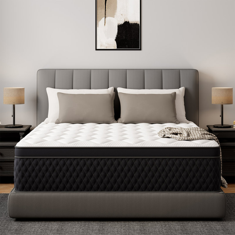Matelas hybride 12 po avec ressorts ensachés et mousse viscoélastique rafraîchissante, Très grand californien