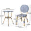 Mobilier d'extérieur français, aluminium, bleu marine et blanc, style patio en aluminium, avec finition,