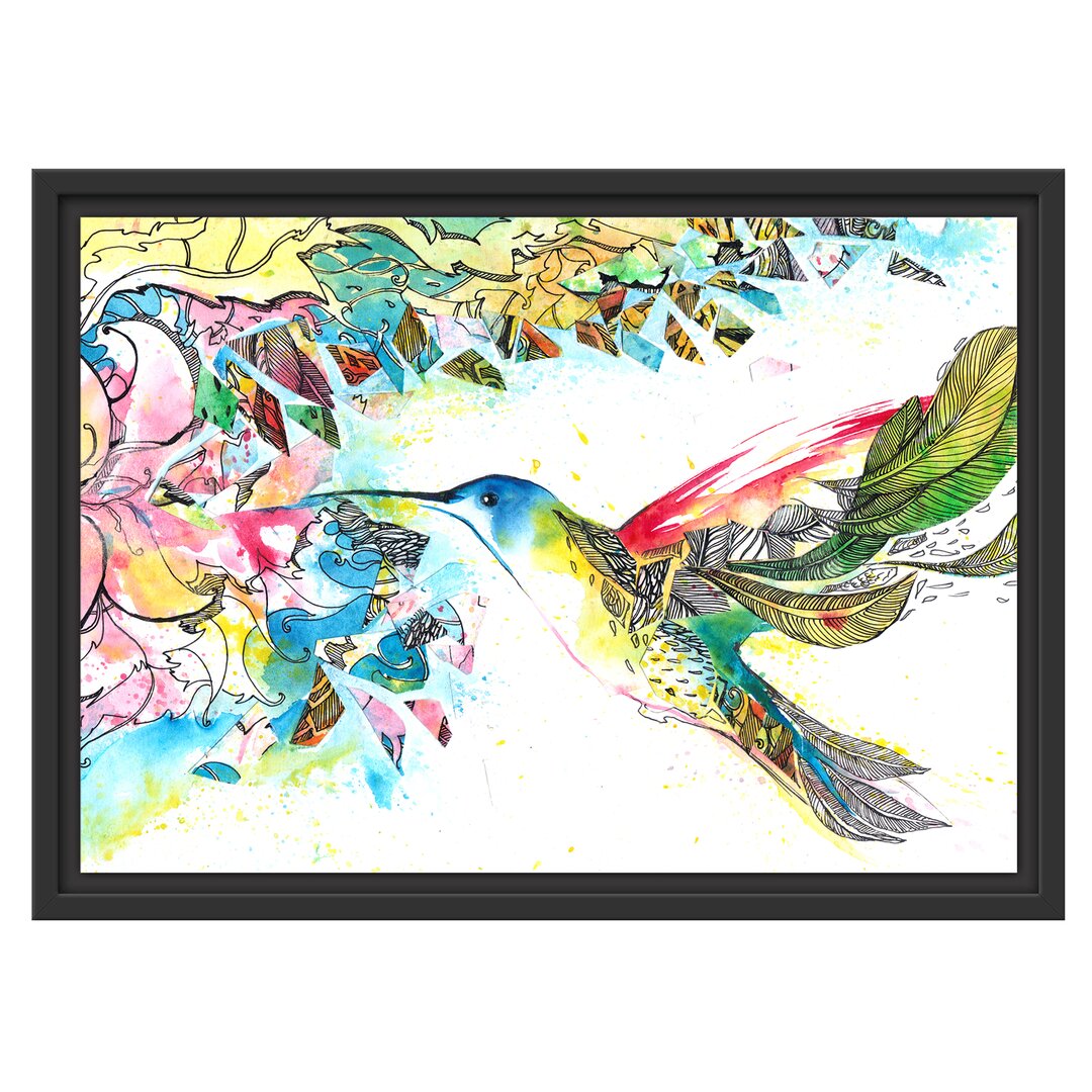 Gerahmtes Wandbild Kolibri Kunst