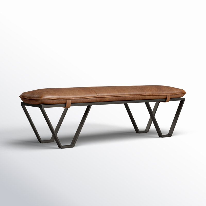 Darrow Leather Bench, Palermo Cognac Genuine Leather
