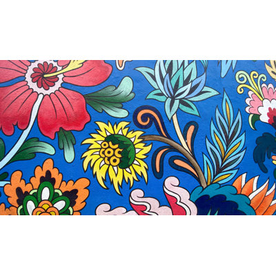 Fleurs colorées de Street Art, rouge, bleu, jaune, vert
