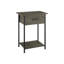 Small Rectangular Accent Table With Storage - Dark Bronze Laminate, Black Metal Living Room Laminate & Legs