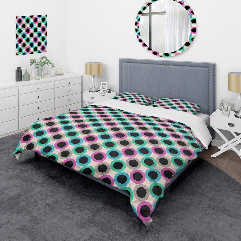 Ensemble de housse de couette en microfibre noir / vert 3 pièces