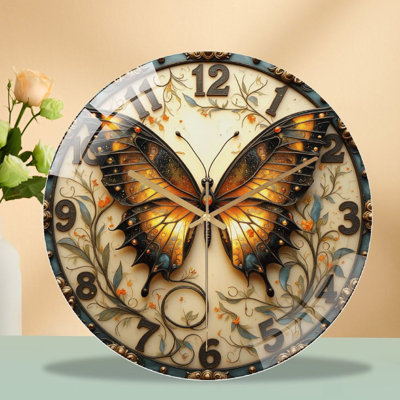 Horloge murale papillon, horloge murale 12 po