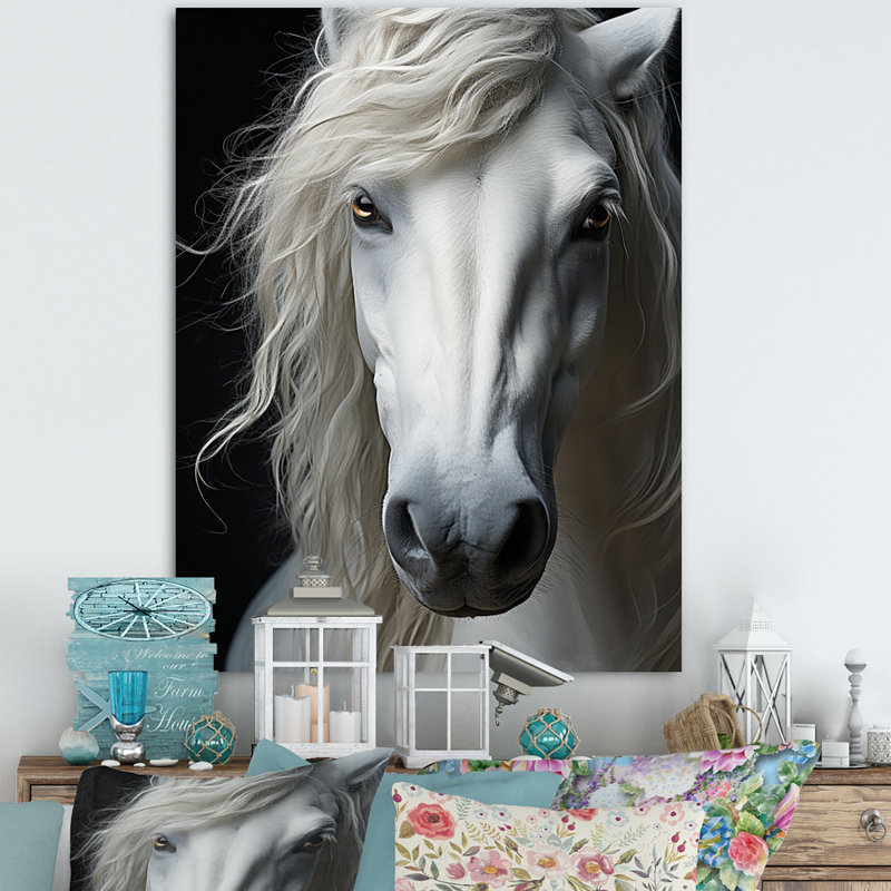 «White Horse Serenity», reproduction sur toile, H 44 po x l 34 po x P 1,5 po, Toile tendue